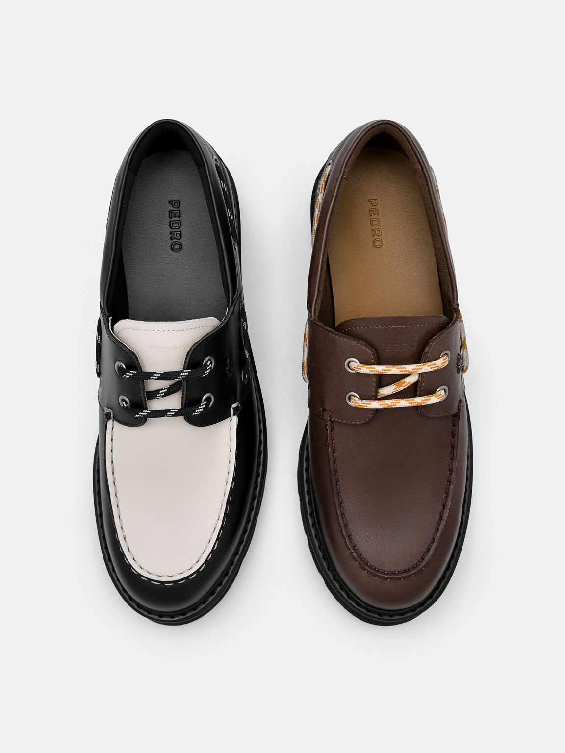 Zoya Leather Boat Shoes, Black