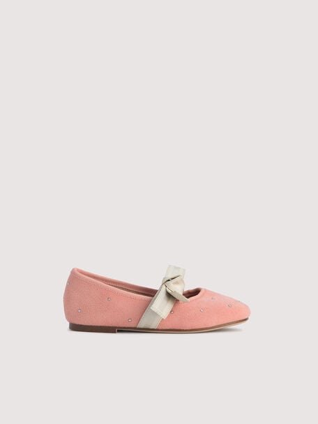 Ballerina Flats with Pearl Detailing, Coral, hi-res