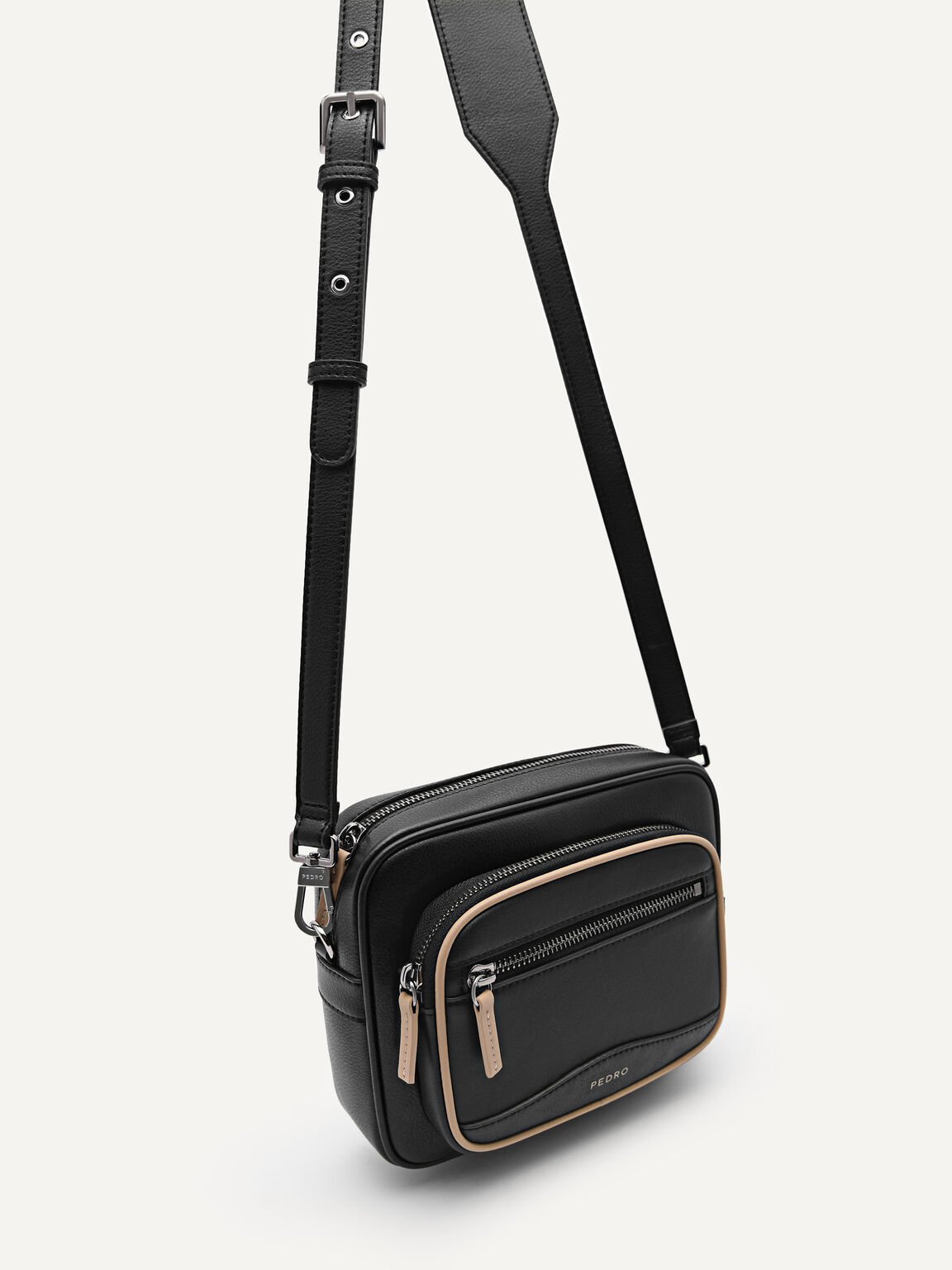 Two-Tone Sling Bag, Black