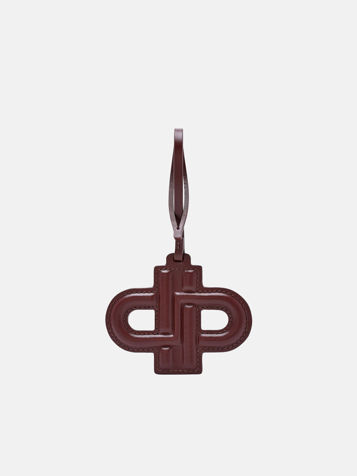 Leather Emblem Charm, Wine