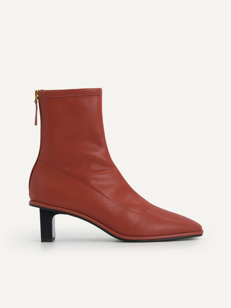 Heeled Ankle Boots, Brick