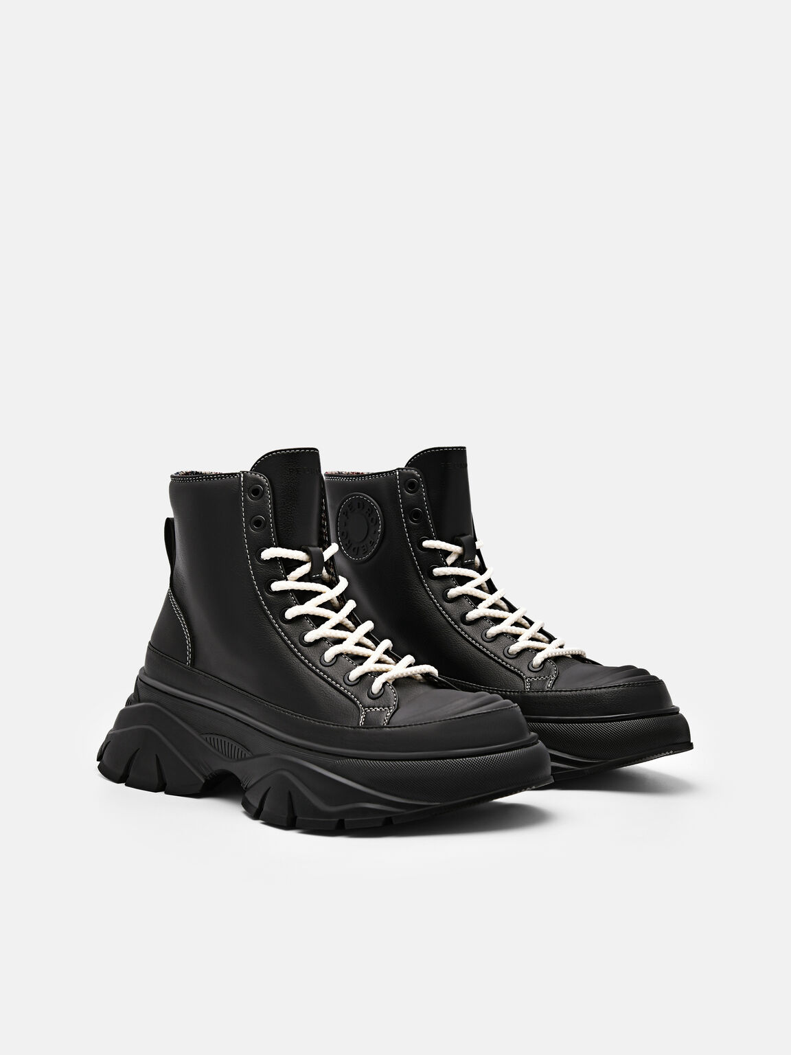 Hybrix Lace-Up Boots, Black
