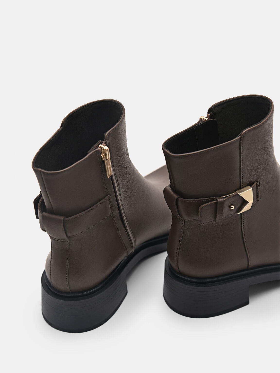 Marion Leather Ankle Boots, Dark Brown