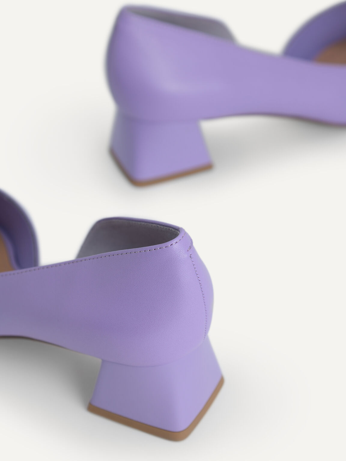 金屬裝飾皮革高跟鞋, 淡紫色, hi-res