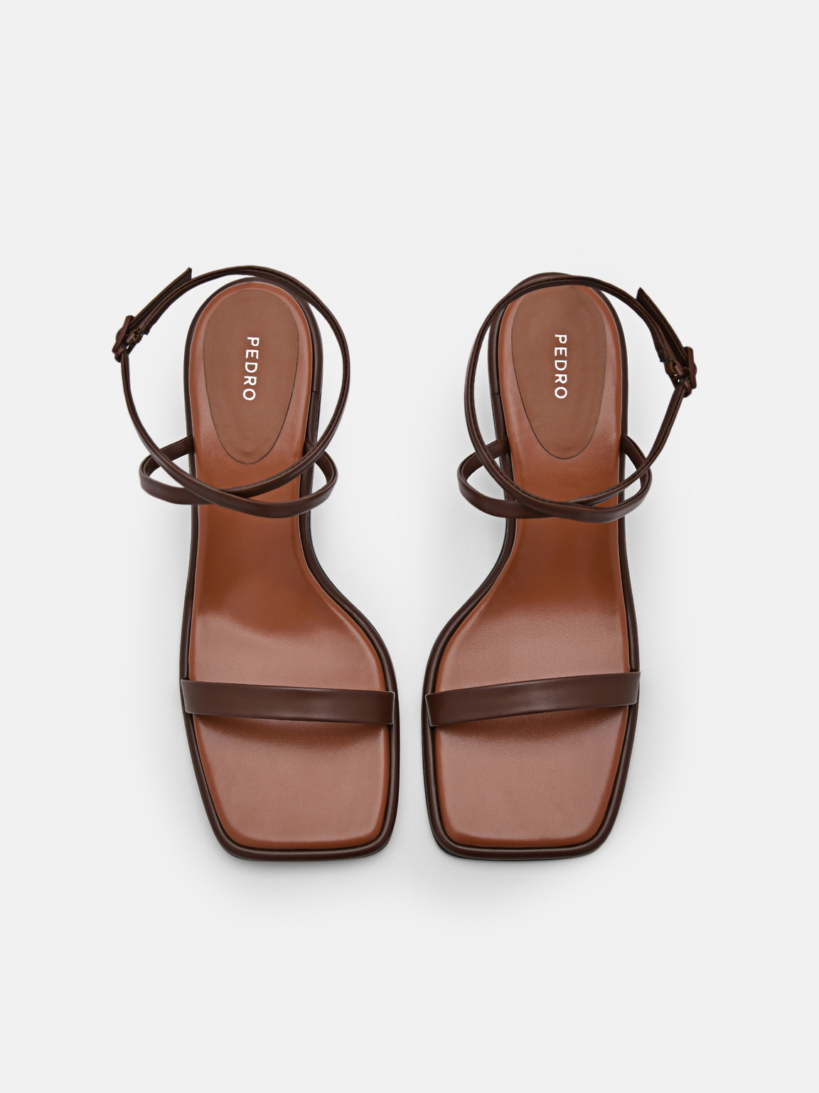 Myra Heel Sandals, Dark Brown