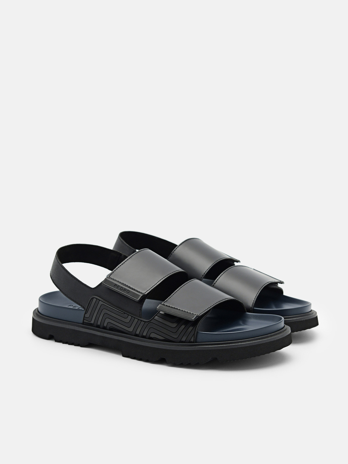 Backstrap Velcro Sandals, Black
