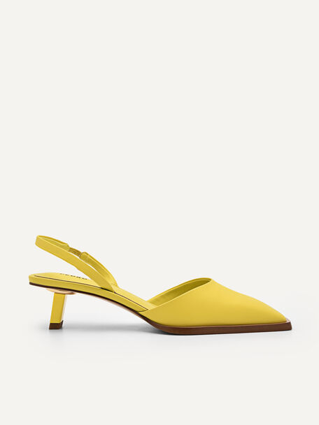 Heel Slingback Sandals, Yellow