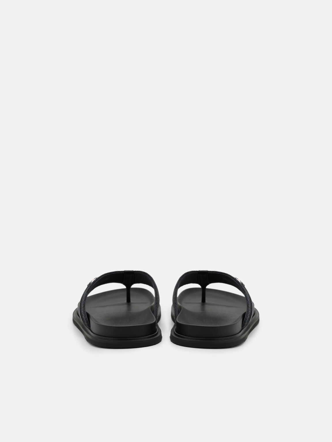 Renly Thong Sandals, Black Fabric