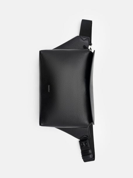 Maven Leather Belt Bag, Black Embossed