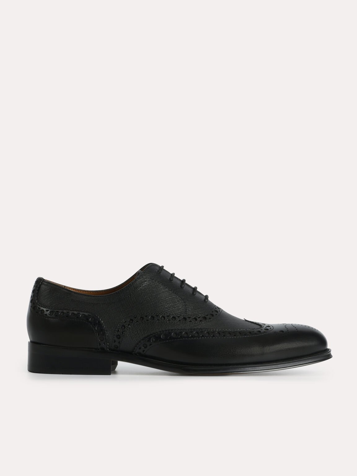 織紋布洛克牛津鞋, 黑色