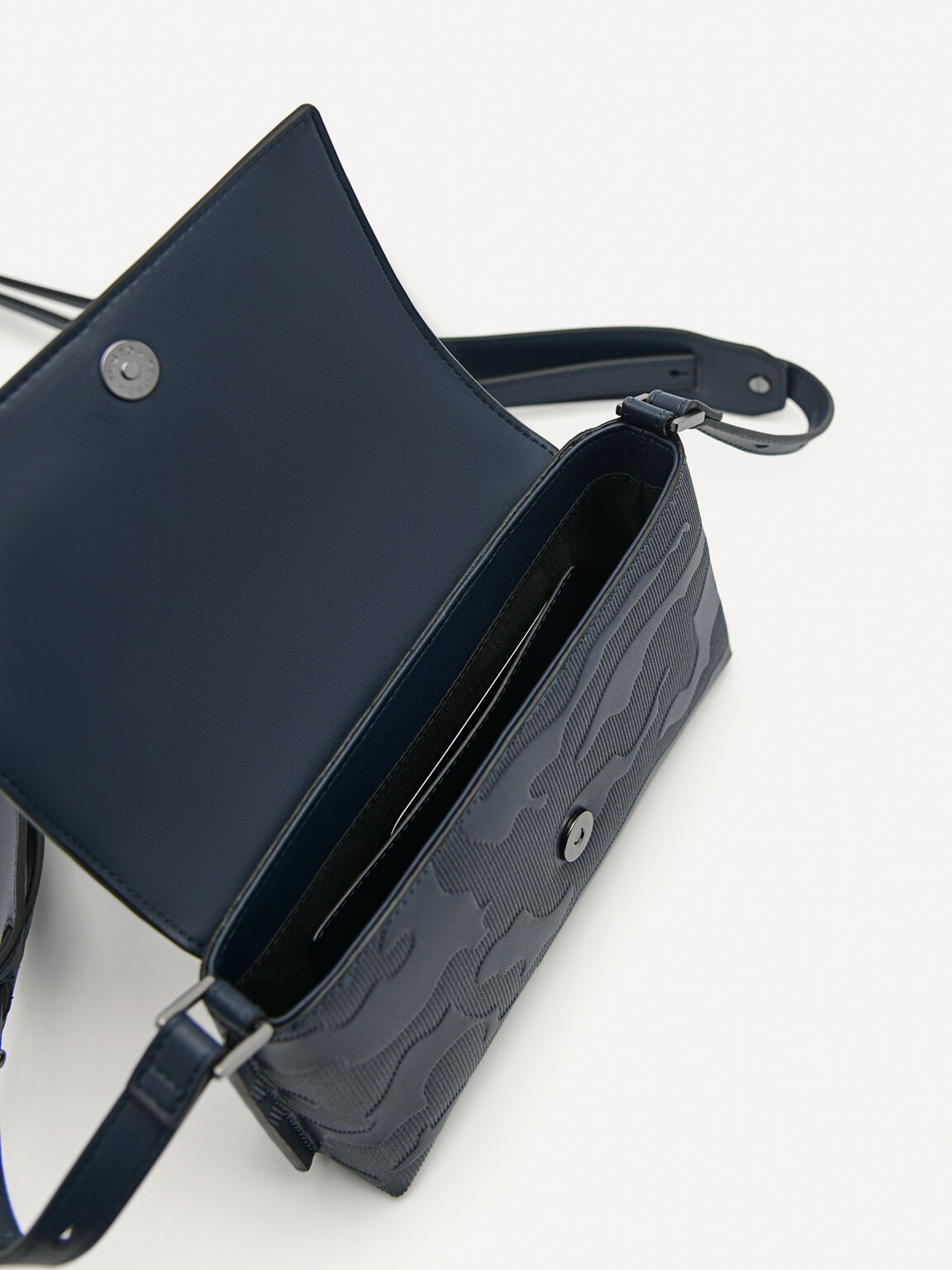 Leather Sling Pouch, Navy