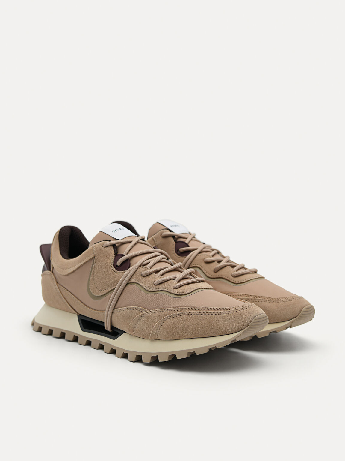 Suede Spur Sneakers, Taupe