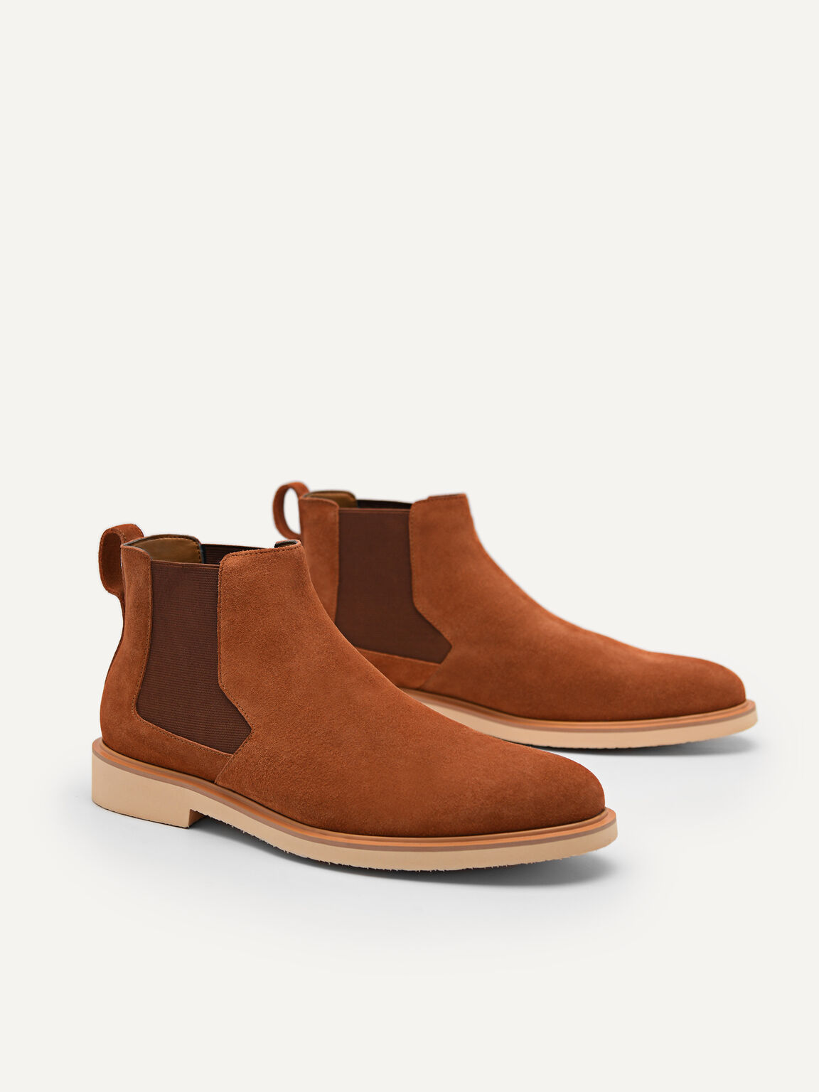 Camel Leather Ankle Boots, Camel