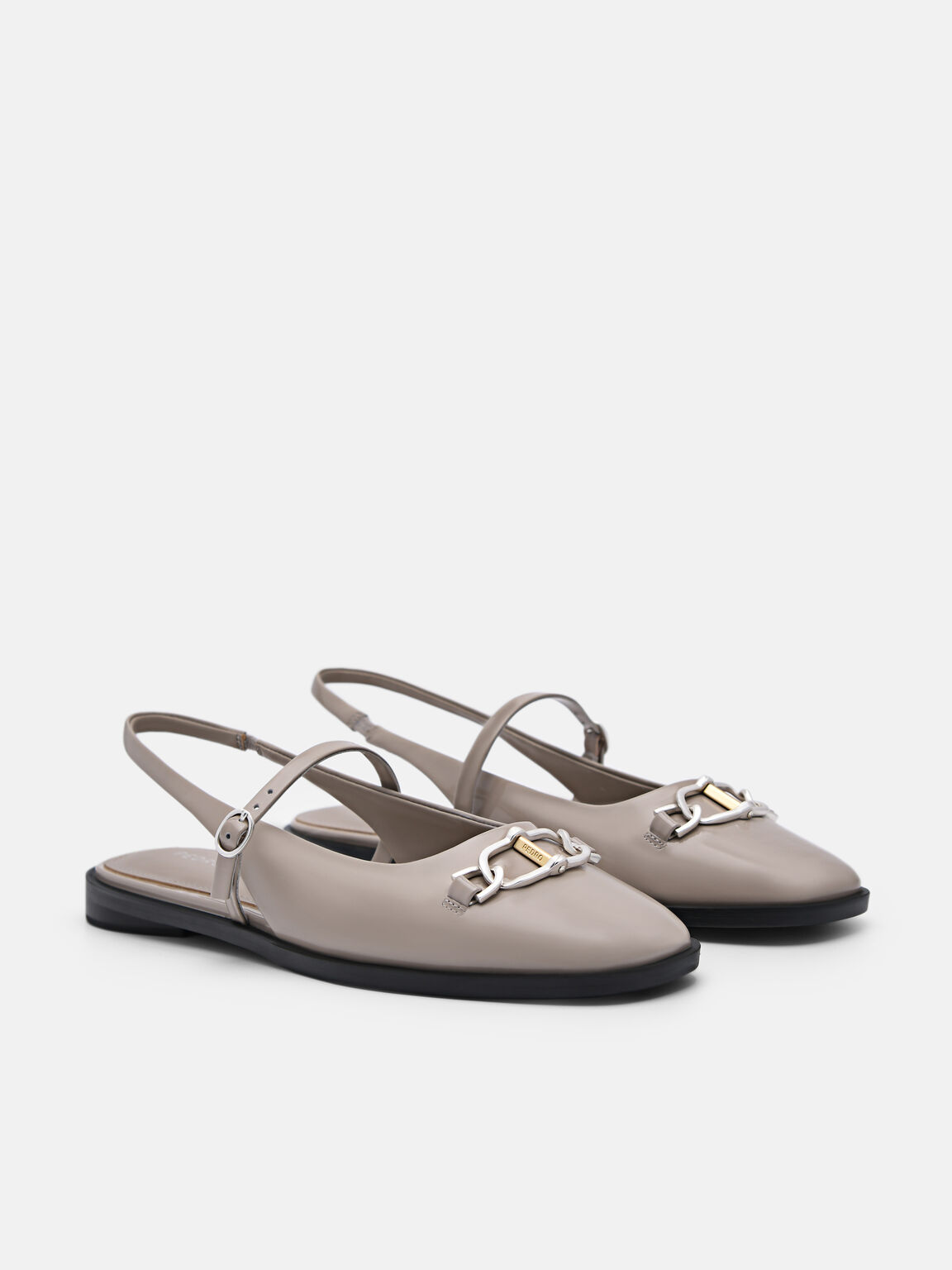 Jean Leather Slingback Sandals, Taupe