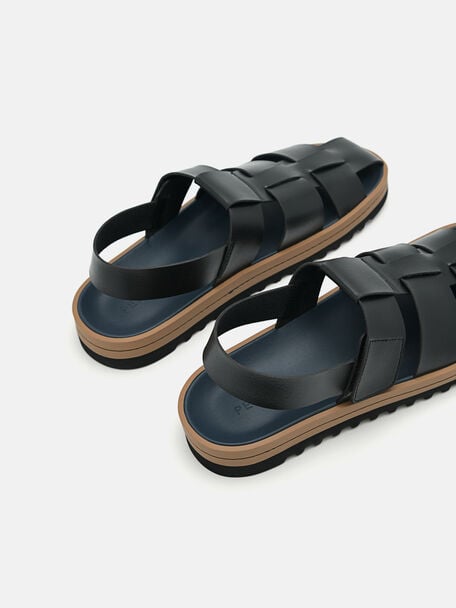 George Caged Sandals, Black