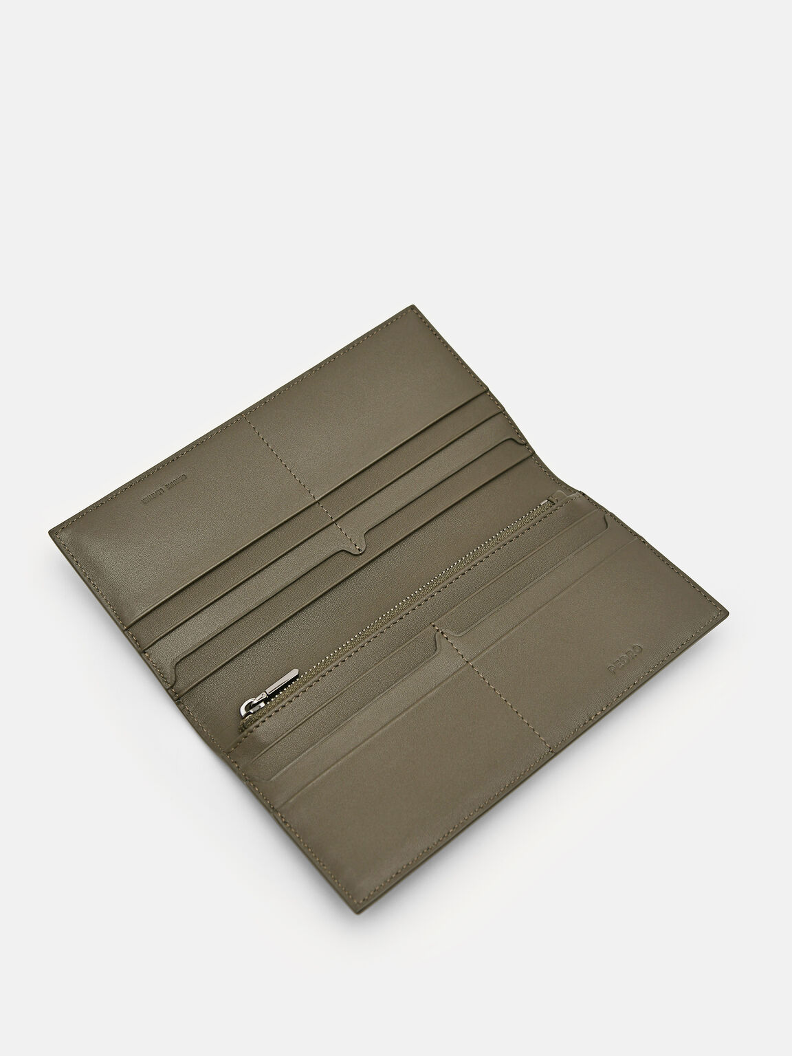 Military Green PEDRO Icon Leather Long Wallet - PEDRO AU