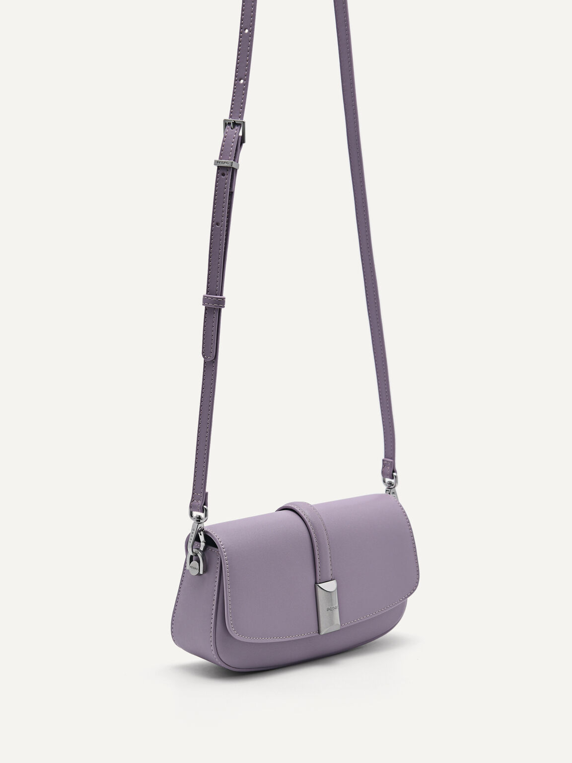 Synthetic Suede Travel Organiser with Long strap, Lilac