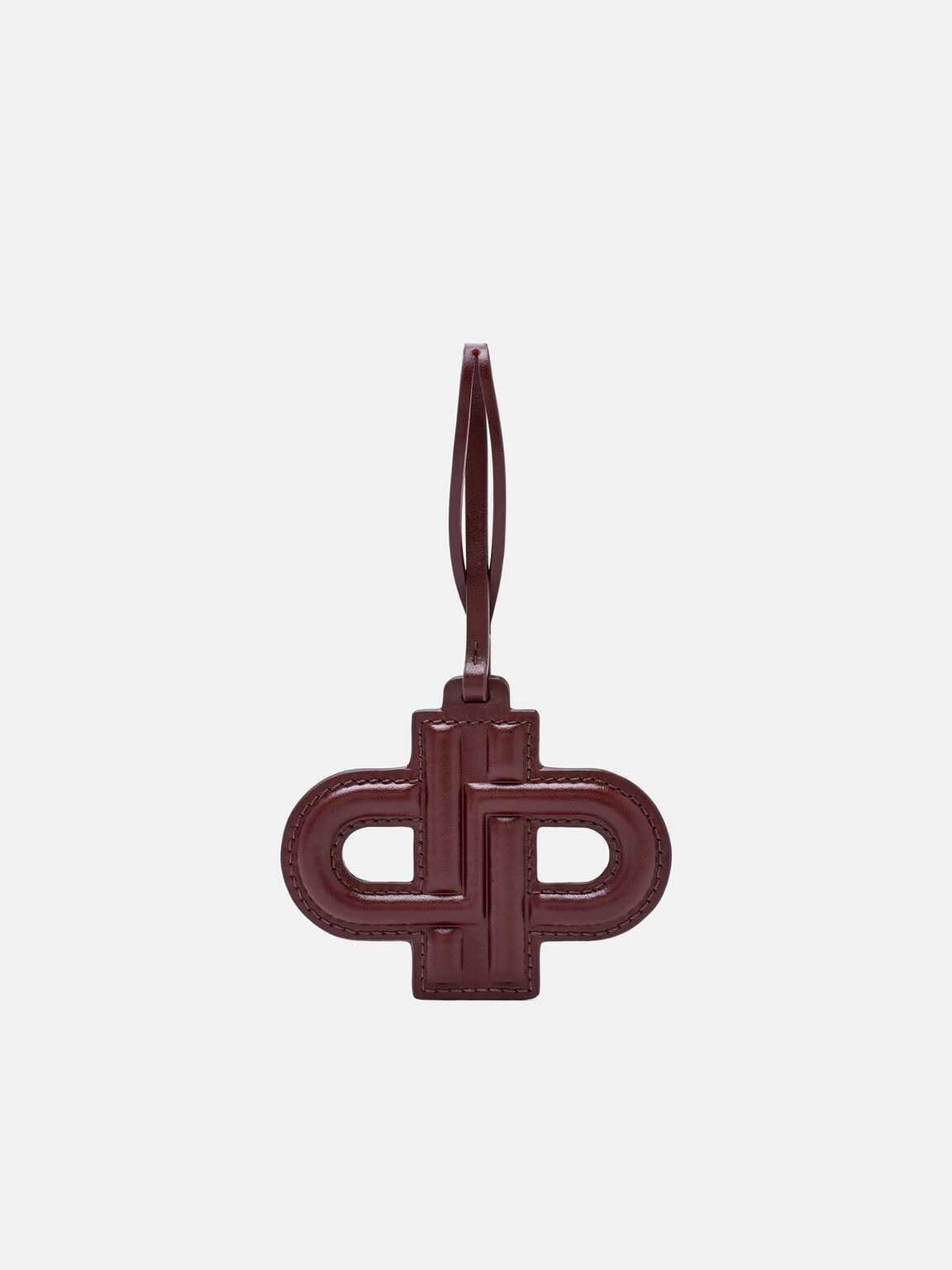 Leather Emblem Charm, Wine
