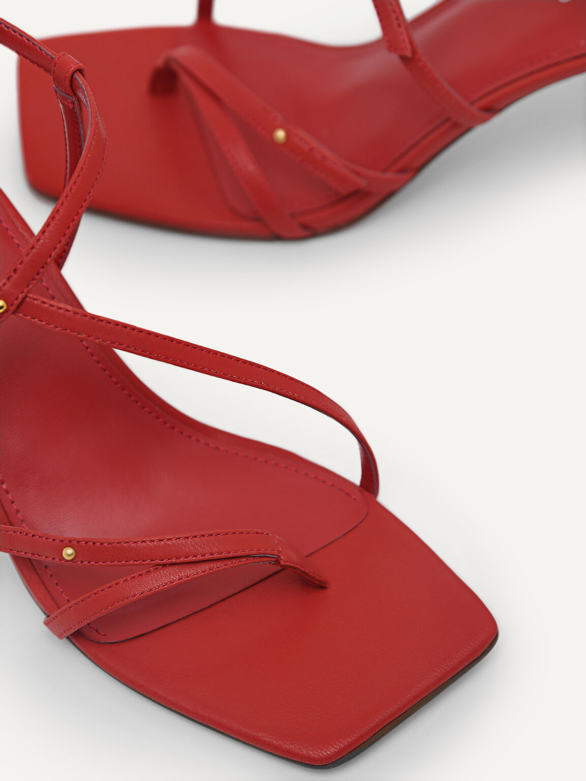 Strappy Heel Sandals, Red