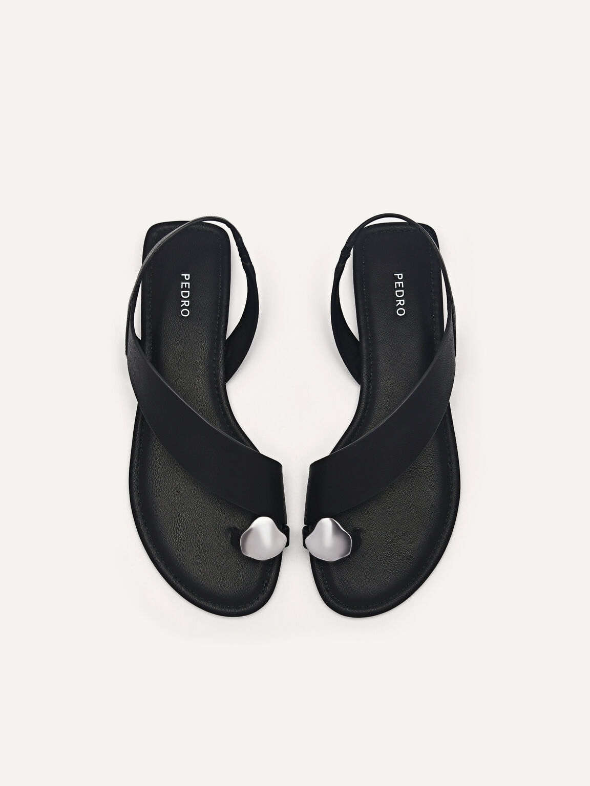 Black Demi Toe Loop Sandals - PEDRO AU