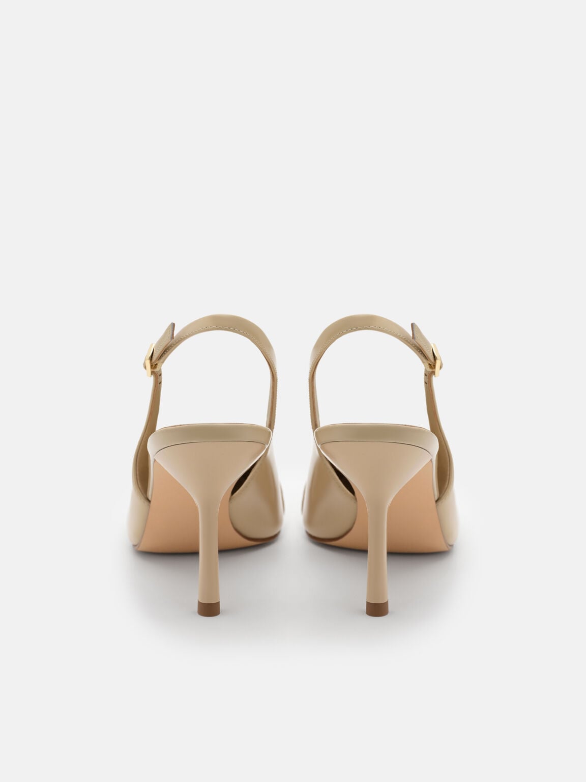 Jeanine Patent Leather Heel Slingback Pumps, Sand Patent