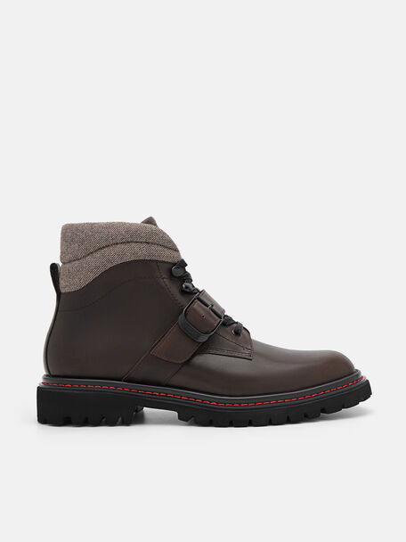 Helix Leather Boots, Dark Brown