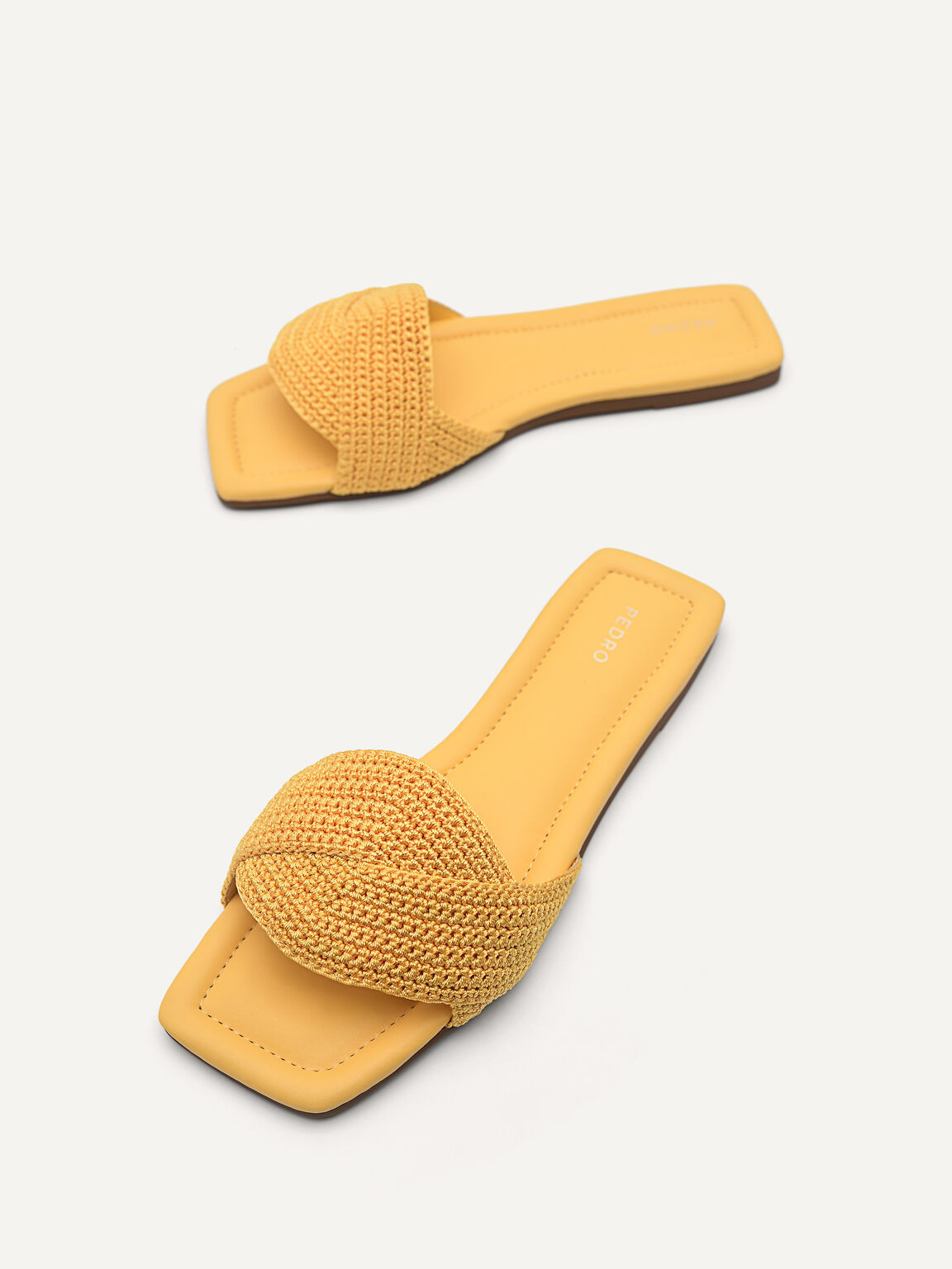 Infinity Woven Sandals, Yellow