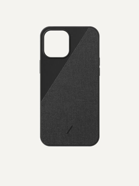 Canvas Fabric iPhone 12 Case, Black, hi-res