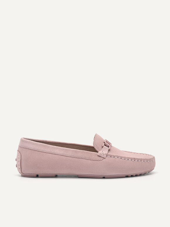 PEDRO標誌麂皮马卡辛鞋, 粉色