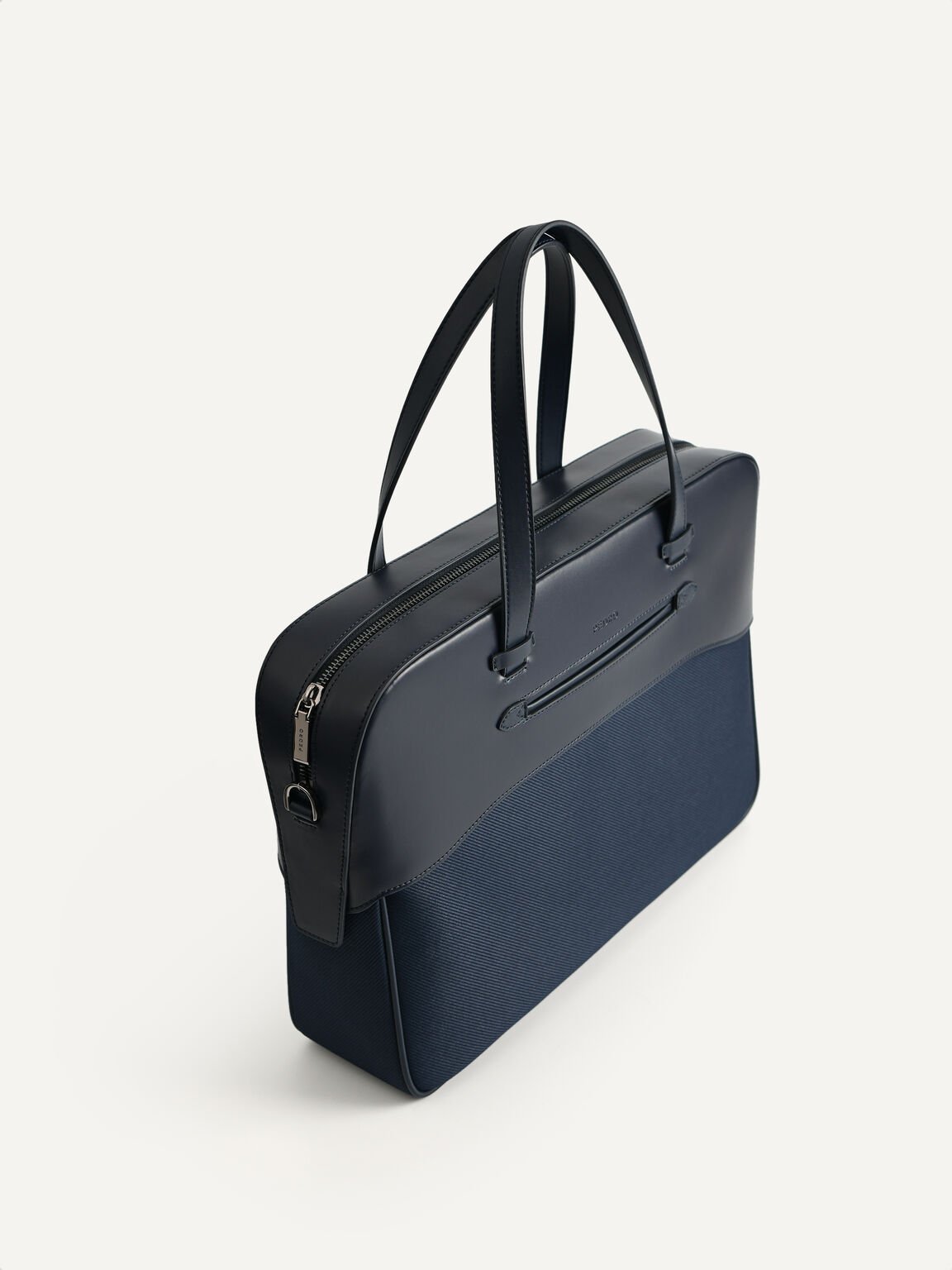 Leather Briefcase, Navy