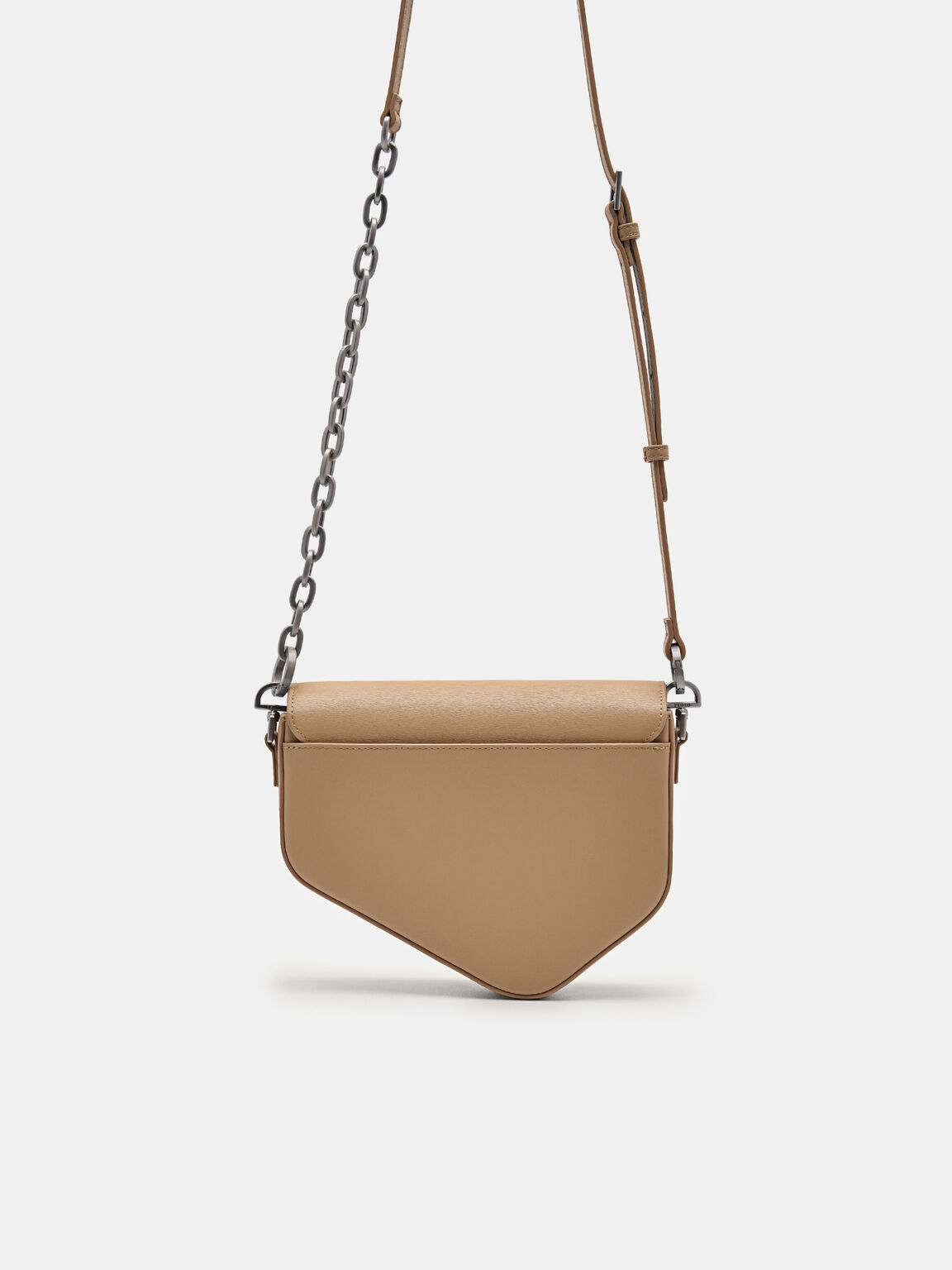 Taper Leather Mini Sling Bag, Sand