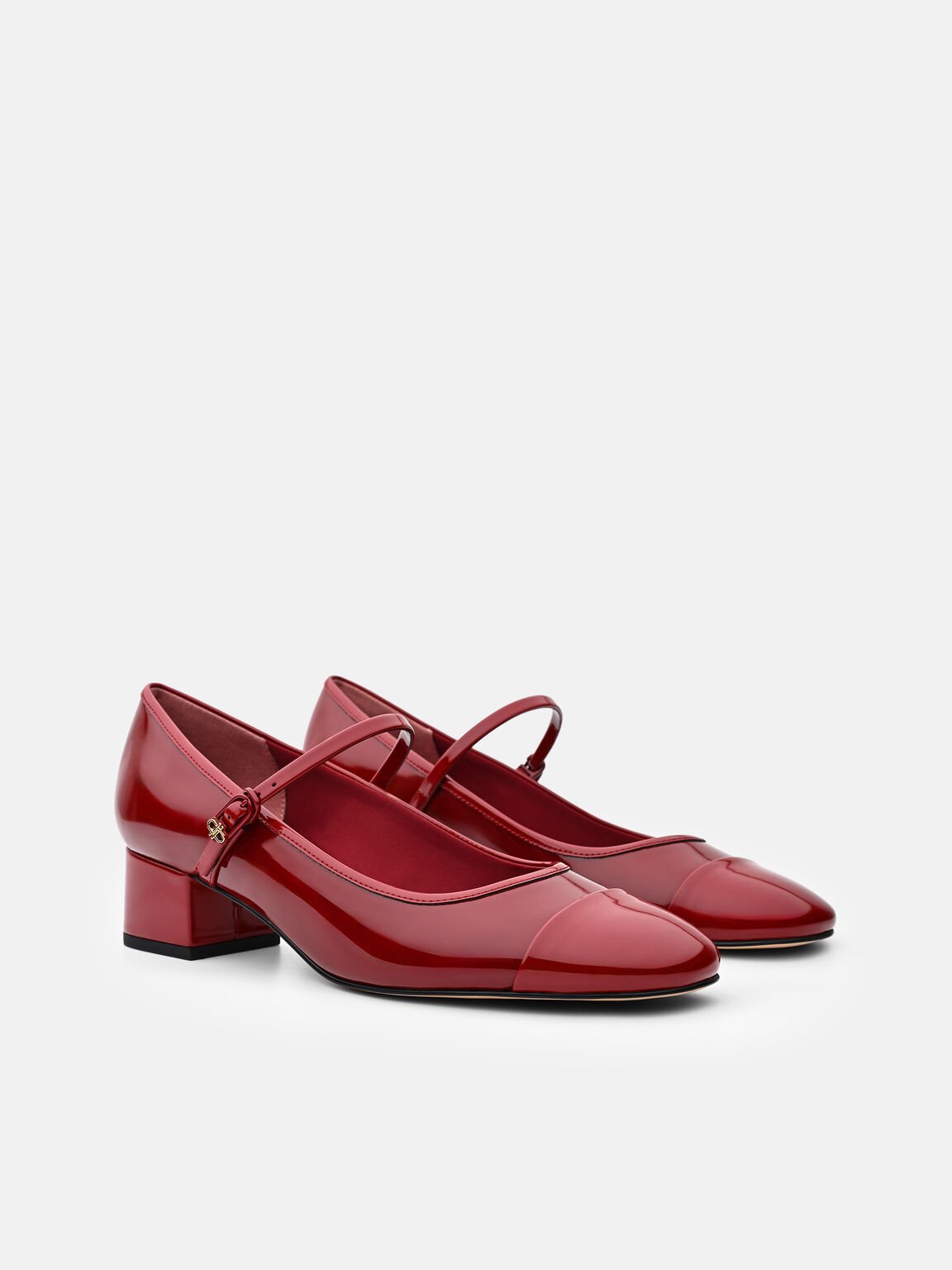Claude Leather Mary Jane Pumps, Red