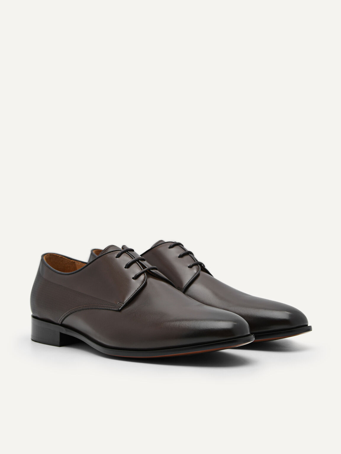 Harisson Leather Derby Shoes, Dark Brown