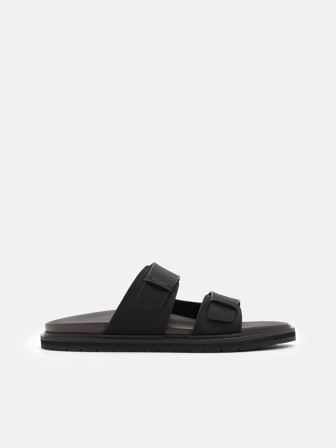 Band Slide Sandals, Black