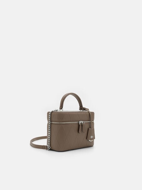 Ari Leather Shoulder Bag, Dark Taupe