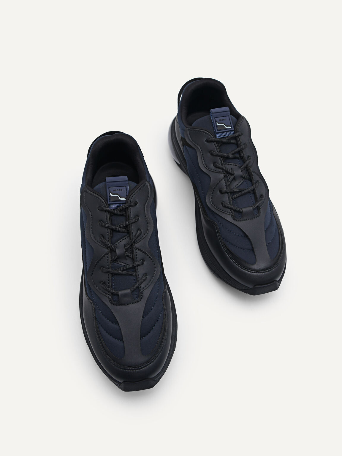 Black Monochrome Chunky Sneakers | PEDRO UK