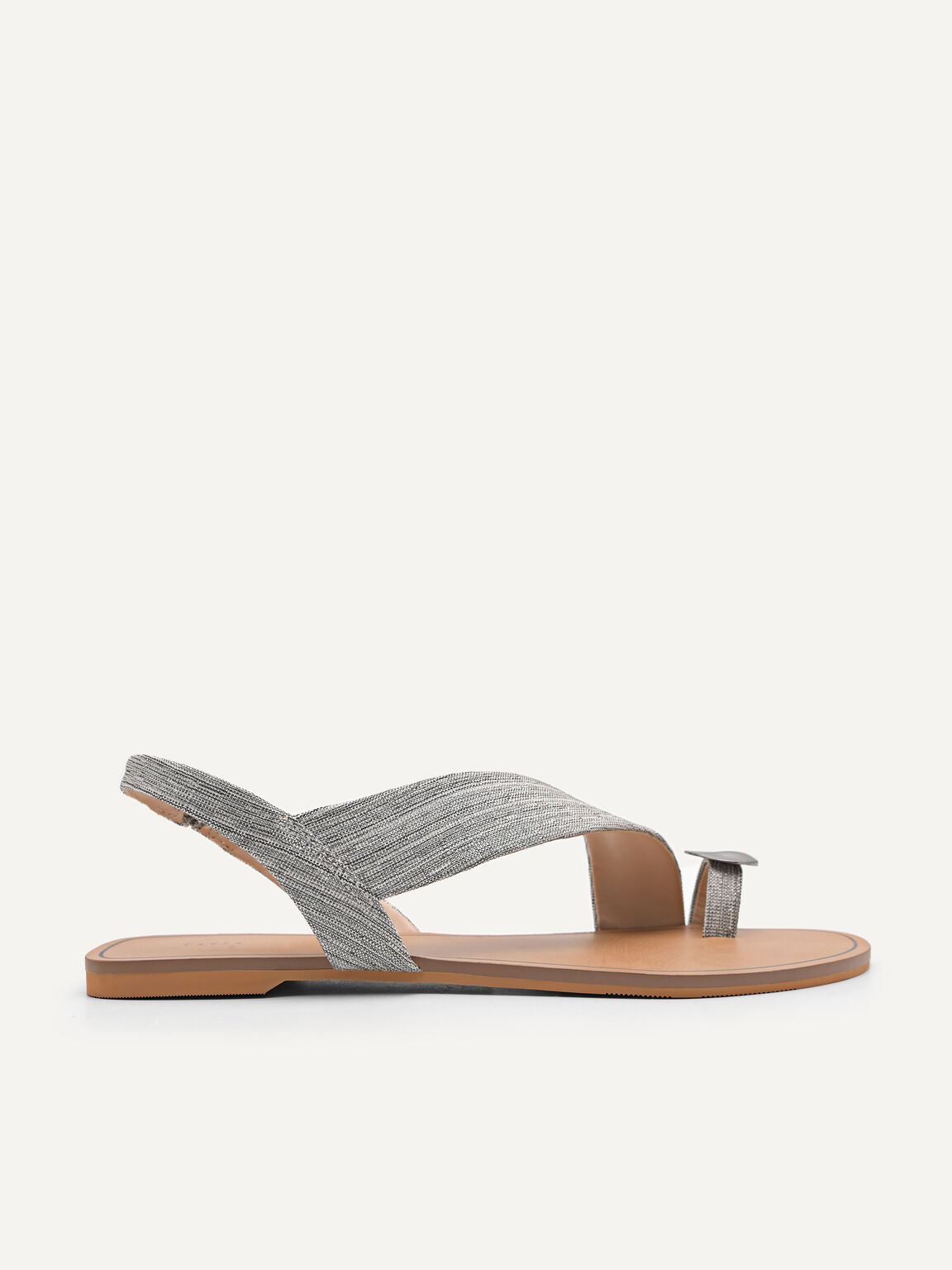 Embellished Toe-Ring Slingback Sandals, Silver