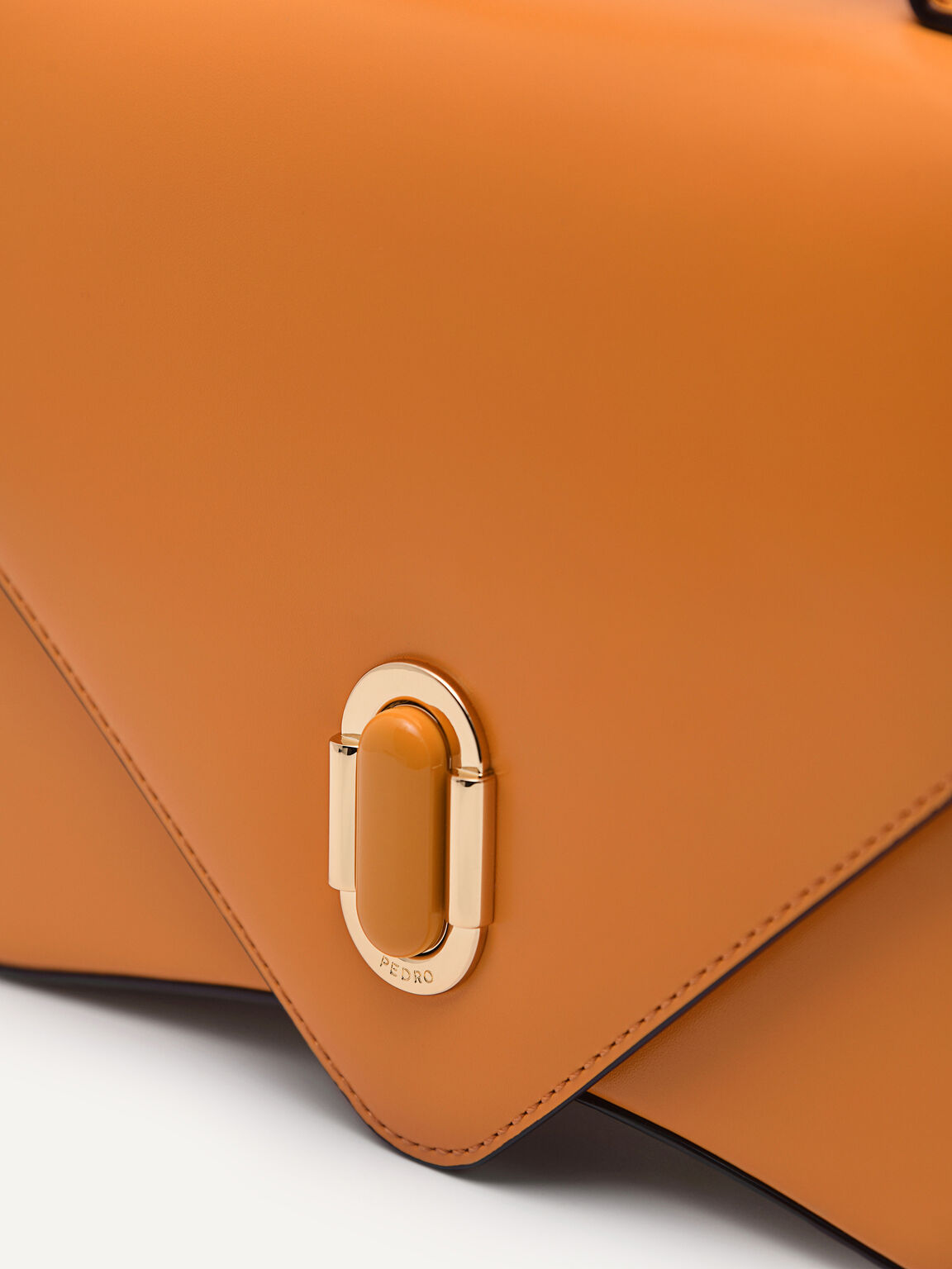 Zenith Leather Handbag, Orange
