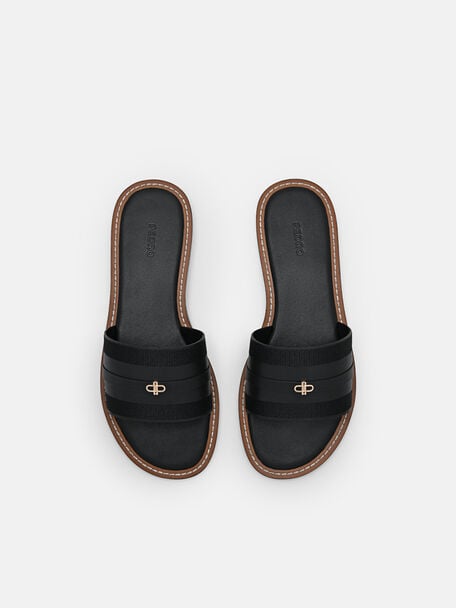 Slide Sandals, Black