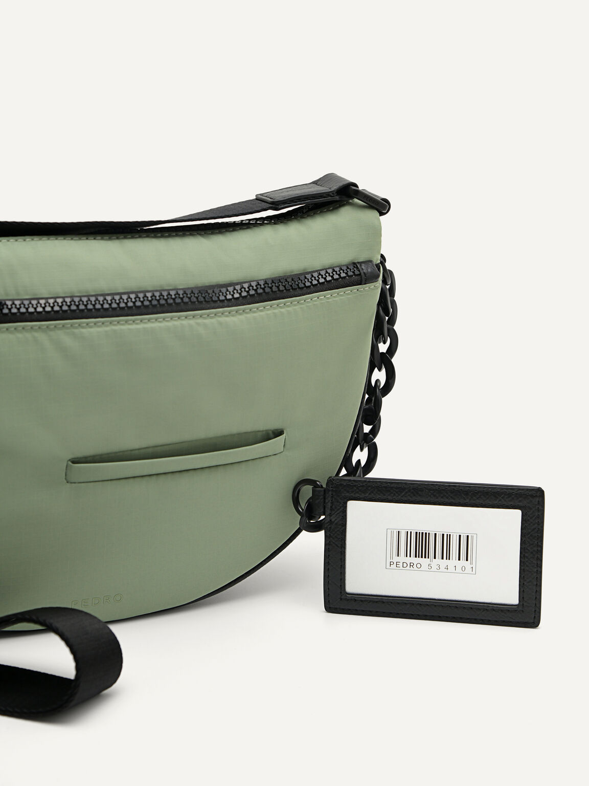 Nylon Sling Bag with Detachable Card Holder, Light Green