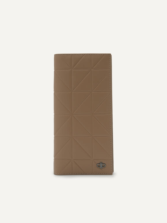 PEDRO Icon Leather Long Wallet in Pixel, Taupe