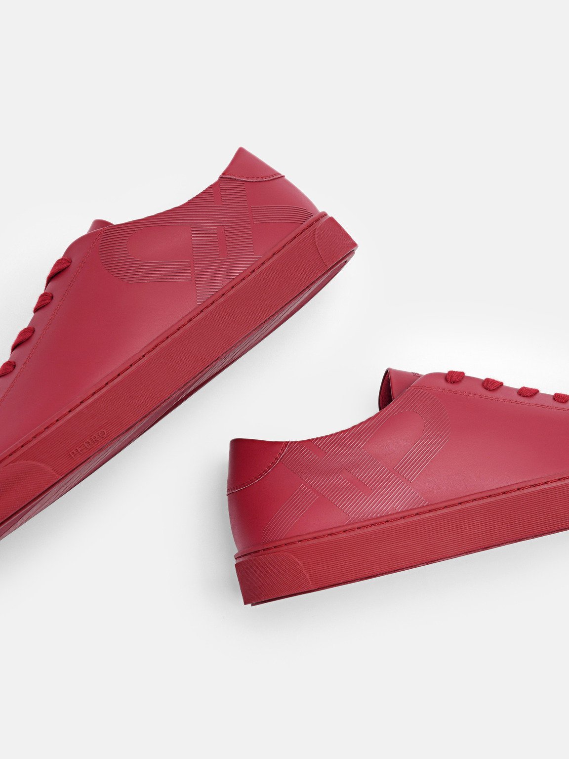Men's PEDRO Icon Ridge Leather Sneakers, Red
