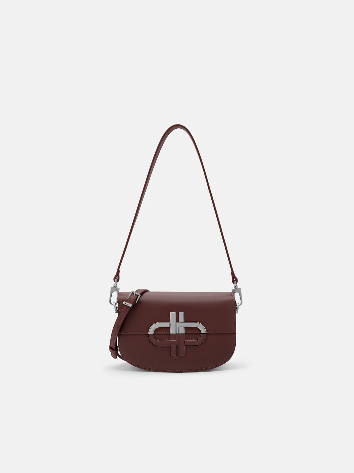 Duet Leather Shoulder Bag, Wine