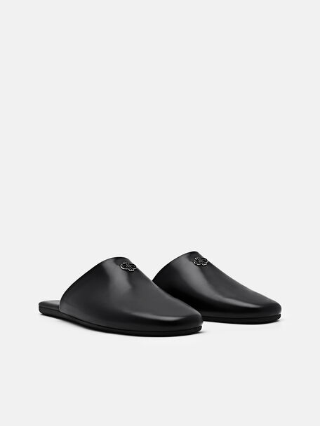 Leather Mules, Black