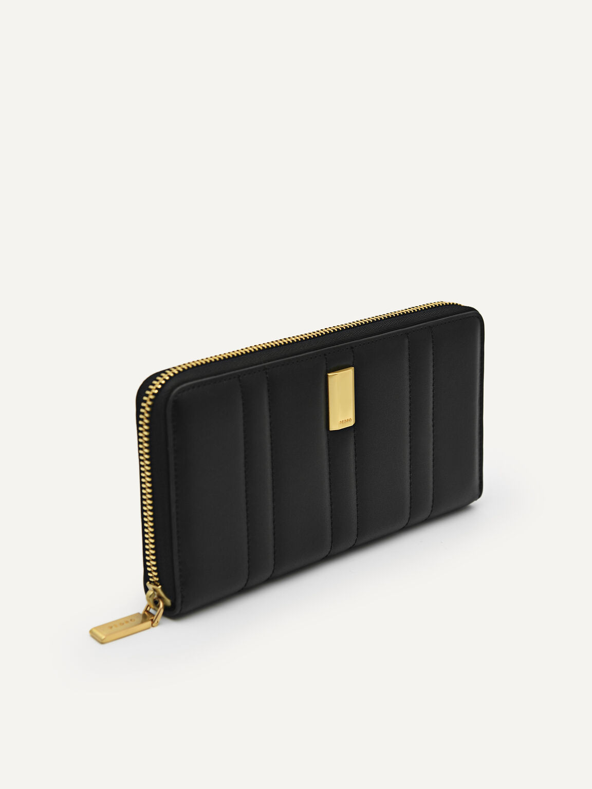 Leather Panelled Wallet, Black