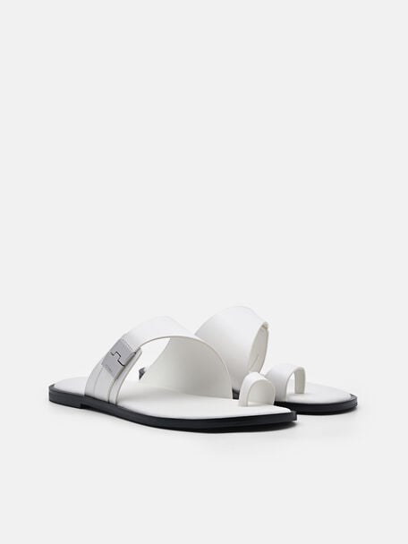 Jatte Leather Sandals, Chalk
