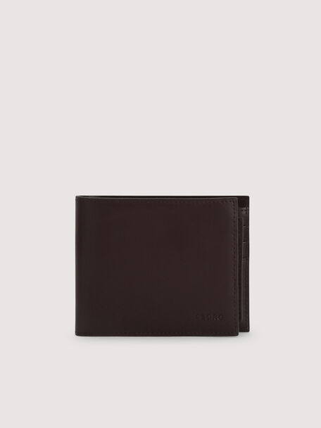 Leather Bi-Fold with Insert, Dark Brown