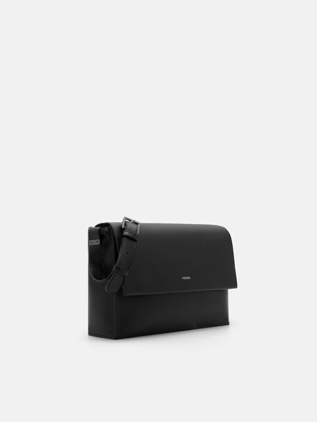 Leather Crossbody Bag, Black