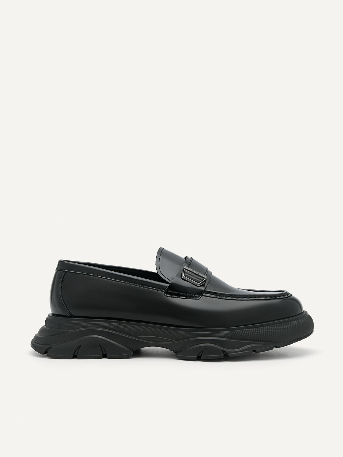 Hybrix皮革樂福鞋, 黑色
