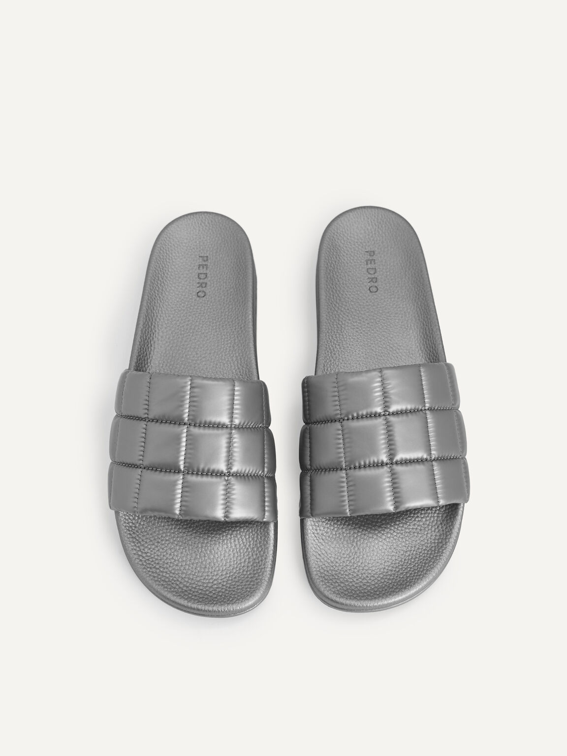 Quilted Slides, Grey